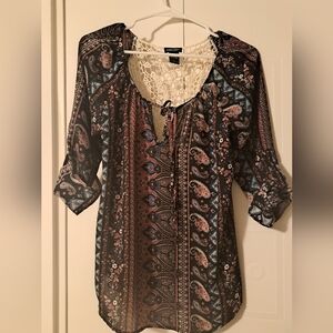 Multi-Color Peasant Blouse